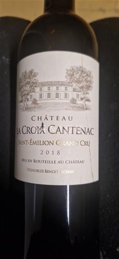 Bordeaux Saint-Émilion Grand Cru Grand Cru Château La Croix Cantenac 2018