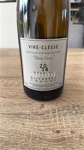 Vin Blanc sec Haute Cuvée Rijckaert 2014 France Bourgogne Viré-clessé AOC