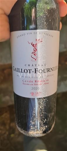 Bordeaux Château Gaillot-Fournier Réserve 2020