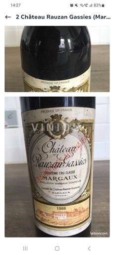 Burdeos Margaux Château Rauzan-Gassies 1988