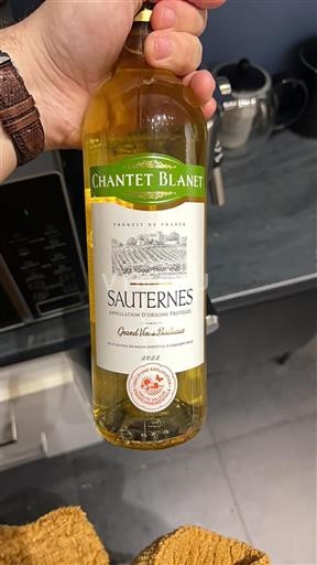 Bordeaux Sauternes Chantet Blanet 2022