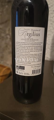 Bordeaux Côtes-de-Bordeaux Domaine Argilius 2020