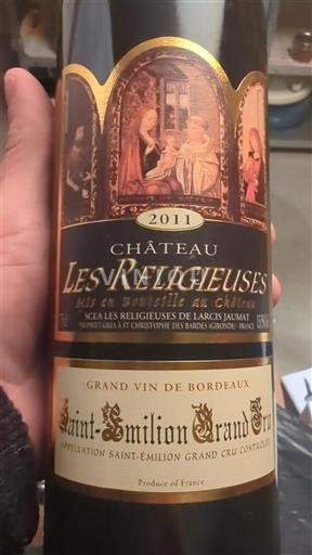 Bordoja Saint-Émilion Grand Cru Grand Cru Château Les Religieuses 2011