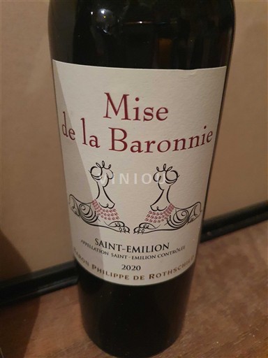 Bordeaux Saint-Émilion Baron Philippe de Rothschild Mise de la Baronnerie 2020