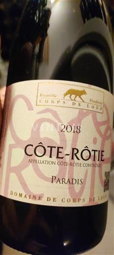 Rona dolina Côte-rôtie Domaine Corps de Loup Paradis 2018