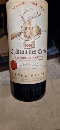 Bordeaux Lalande-de-Pomerol Château Des Certs Grande Réserve 2000