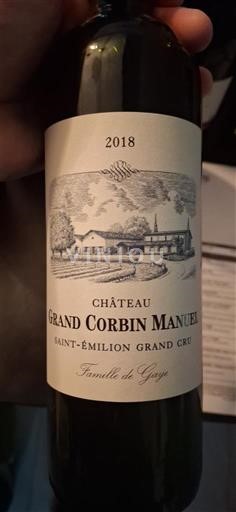 Bordeaux Saint-Émilion Grand Cru Grand Cru Château Grand Corbin Manuel 2018