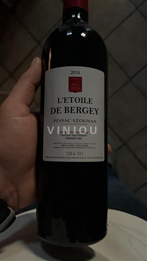 Bordeaux Pessac-Léognan Château Bergey L'Etoile de Bergey 2014