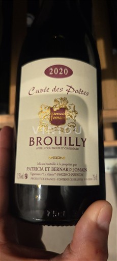 Beaujolais Brouilly Patricia et Bernard Jomain des Poètes 2020