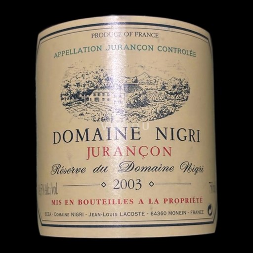 Lounais-Ranska Jurançon Domaine Nigri 2003