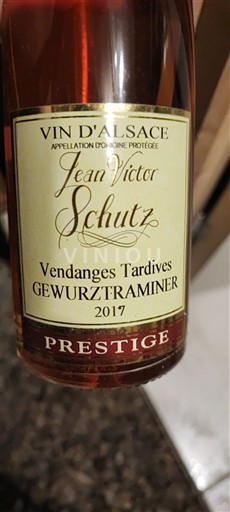 Alsace Vendanges Tardives Jean Victor Schutz Prestige 2017