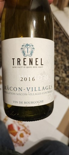 Borgonha Mâcon e mâcon-villages Trenel 2016
