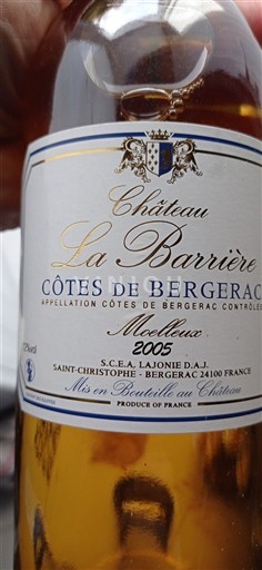 Lounais-Ranska Côtes-de-bergerac Château La Barrière 2005