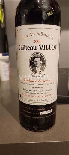 Bordeaux Bordeaux Supérieur Château Villot Papi René 2006