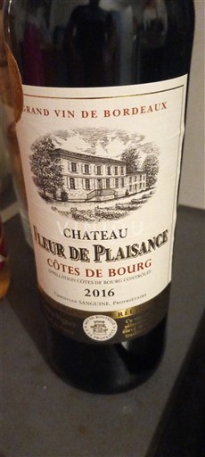 Bordeaux Côtes-de-bourg Château Fleur de Plaisance 2016