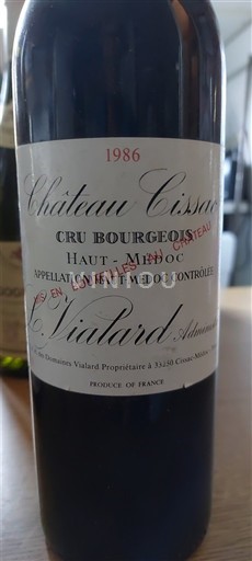 Bordeaux Haut-Médoc Cru Bourgeois Château Cissac 1986