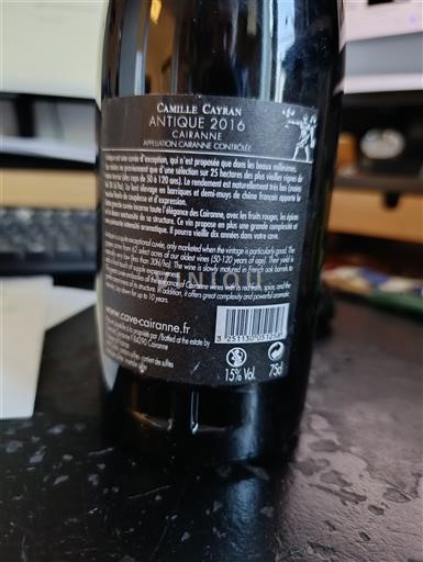 Vale do Ródano Cairanne Camille Cayran Antique 2016