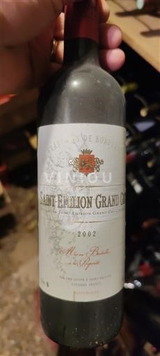 Bordeaux Saint-Émilion Grand Cru Château Moulin Brûlé 2002