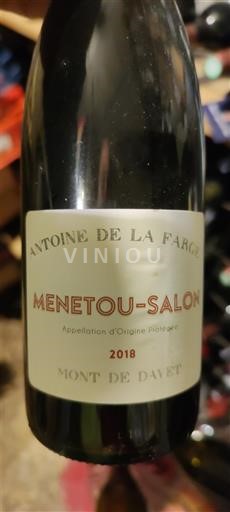 Thung lũng sông Loire Menetou-salon Antoine de la Farge Mont de Davet 2018