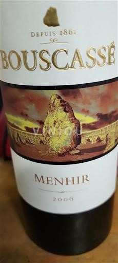 Southwest Madiran Château Bouscassé Menhir 2006