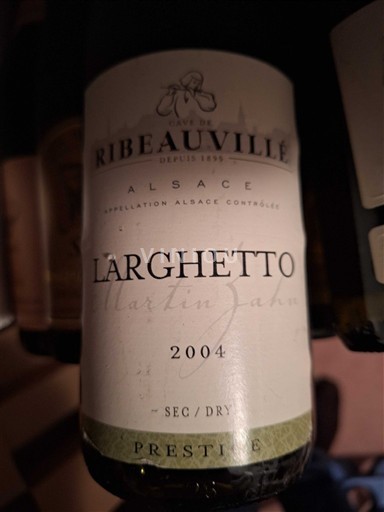 Alsace Cave de Ribeauvillé Larghetto 2004