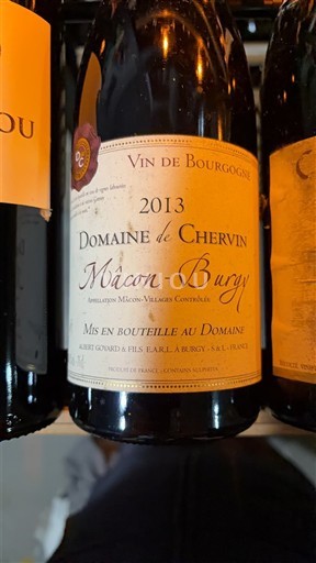 Borgonha Mâcon e mâcon-villages Domaine Chervin 2013