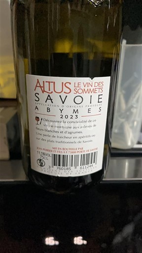 Savoia e Bugey Abimes Altus Le Vin des Sommets 2023