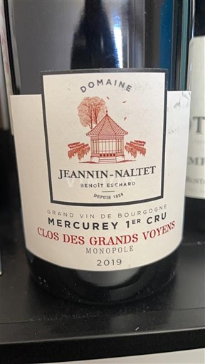 Bourgogne Mercurey Premier Cru Domaine Jeannin-Naltet Clos des Grands Voyens Monopole 2019