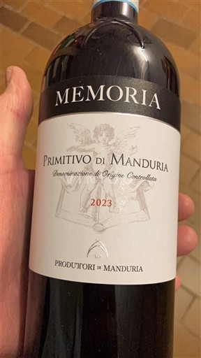 Pouilles Primitivo di Manduria Produttori di Manduria Memoria 2023