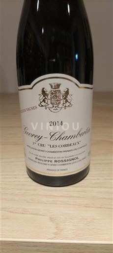 Vin Rouge sec Les Corbeaux Domaine Philippe Rossignol 2014 France Bourgogne Gevrey-chambertin AOC Premier Cru