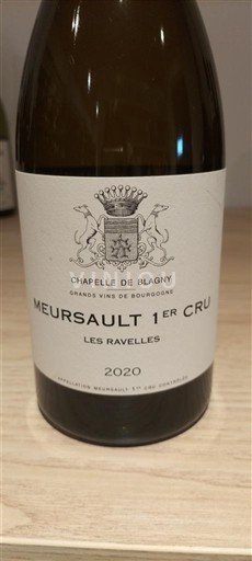 Burgundy Meursault Premier Cru Chapelle de Blagny Les Ravelles 2020