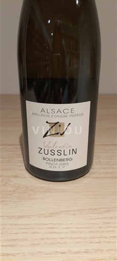 Alsazia Pinot grigio Valentin Zusslin Bollenberg 2017