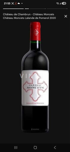 Bordéus Lalande-de-Pomerol Château Moncets 2020