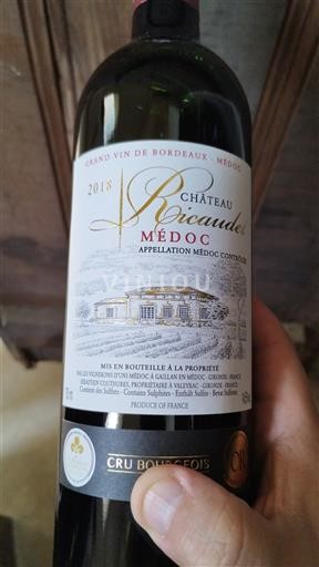 Bordeaux Médoc Cru Bourgeois Château Ricaudet 2018