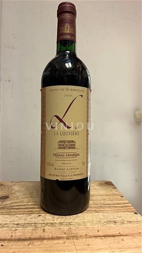 Bordeaux Pessac-Léognan La Louvière L de La Louvière 2000