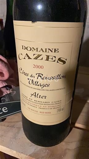 Roussillon Côtes du Roussillon Villages Domaine Cazes Alter 2000