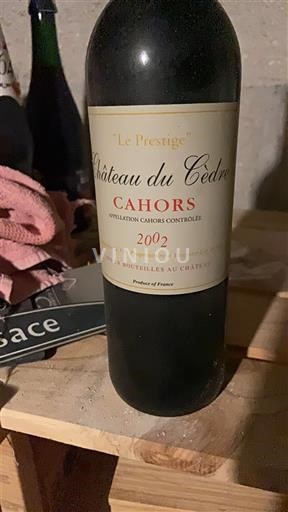 Tây Nam Cahors Château Cèdre Le Prestige 2002
