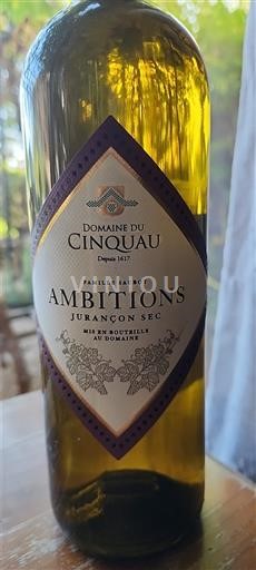 Sydväst Jurançon Domaine Cinquau Ambitions 2019