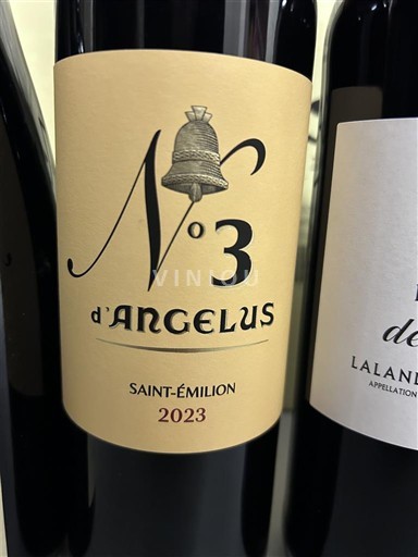 Vin Rouge sec N°3 d'Angélus Château Angélus 2023 France Bordeaux Saint-Émilion AOC