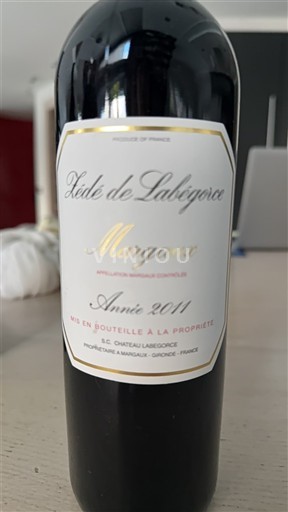Bordeaux Margaux Château Labégorce Zédé de Labégorce 2011