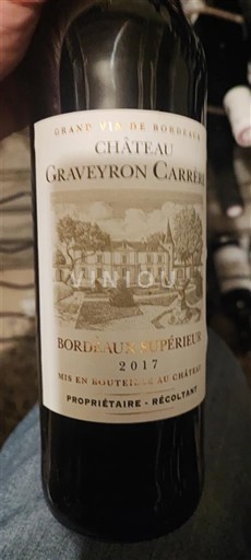 Bordeaux Bordeaux Supérieur Château Graveyron Carrere 2017