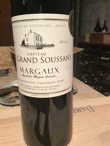 Bordeaux Margaux Château Grand Soussans 2023