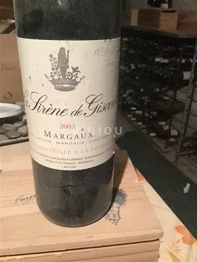 Bordeaux Margaux La Sirène de Giscours 2002