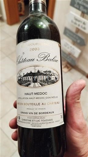 Bordeaux Haut-Médoc Château Balac 2003