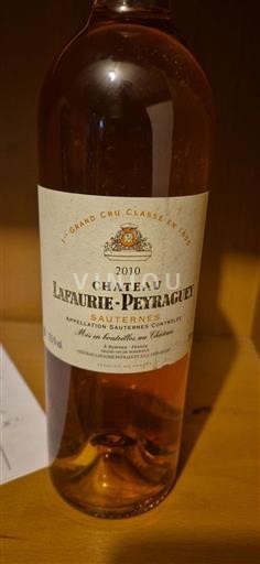 Bordeaux Sauternes Grand Cru Château Lafaurie-Peyraguey 2010