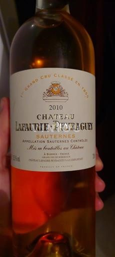 Bordeaux Sauternes Grand Cru Château Lafaurie-Peyraguey 2010