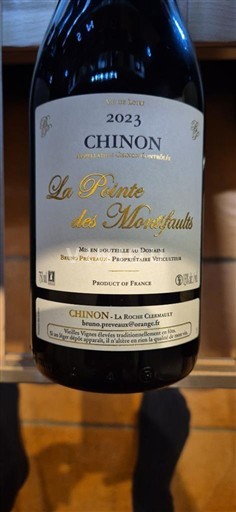 Thung lũng sông Loire Chinon Domaine Bruno Préveaux La Pointe des Moussaults 2023