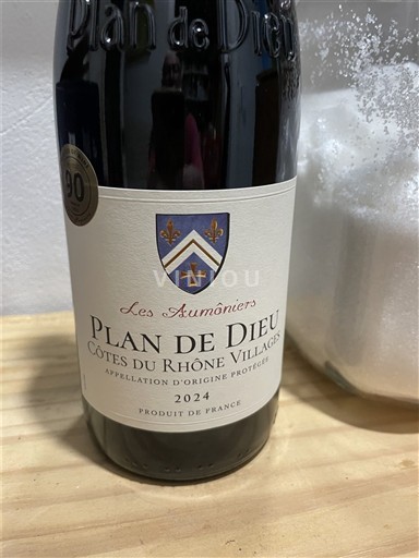 Vin Rouge sec Plan de Dieu Les Aumôniers 2024 France Vallée du Rhône AOC