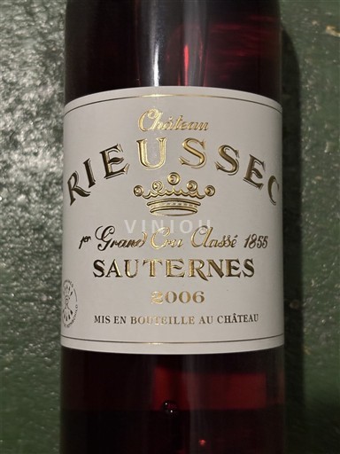 Bordeaux Sauternes Premier Cru Classé Château Rieussec 2006