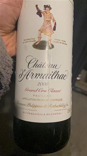 Bordeaux Pauillac Grand Cru Château Armailhac 2000